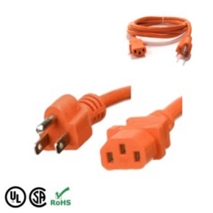 Orange 5-15 Power Cords - Custom A/V Rack