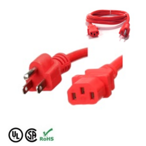 Red 5-15 Power Cords - Custom A/V Rack